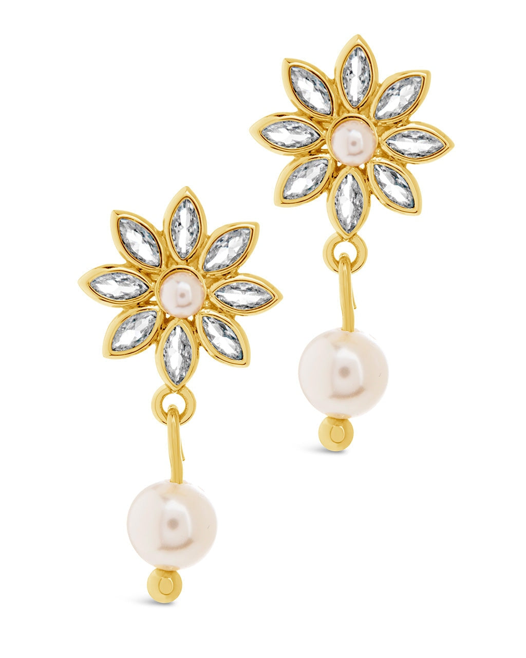  Sterling Forever Esti Drop Studs - Gold - Bonton