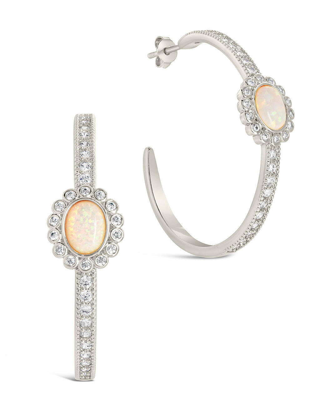  Sterling Forever Carina Hoops - Silver - Bonton