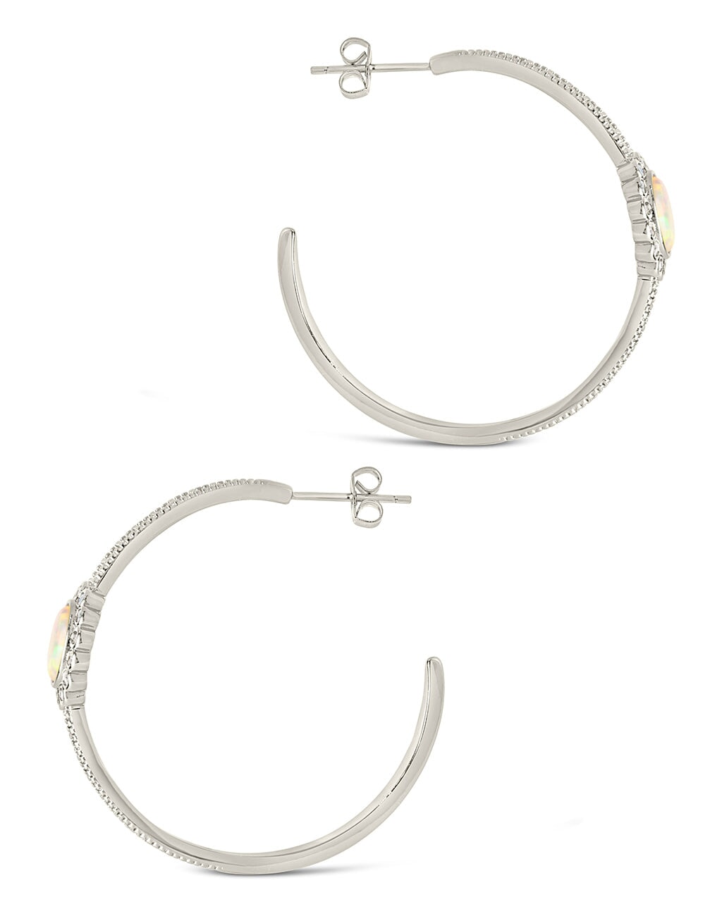  Sterling Forever Carina Hoops - Silver - Bonton