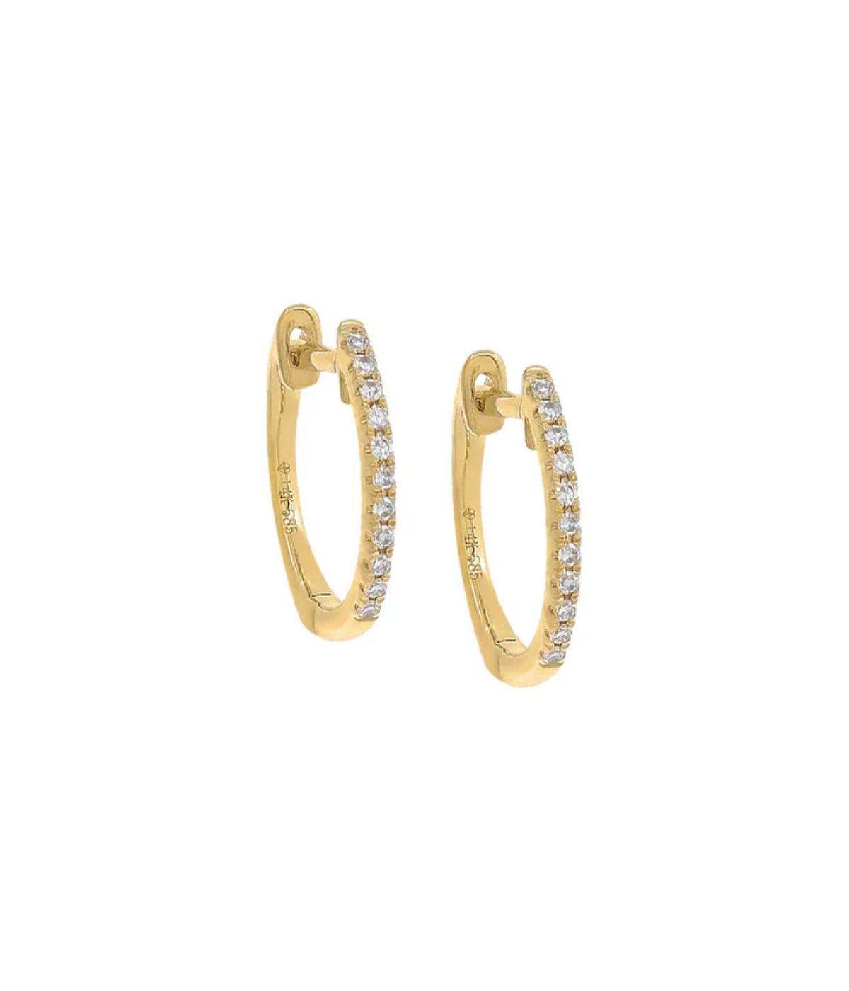  By Adina Eden Diamond Huggie Earring 14K Gold - Gold - Bonton