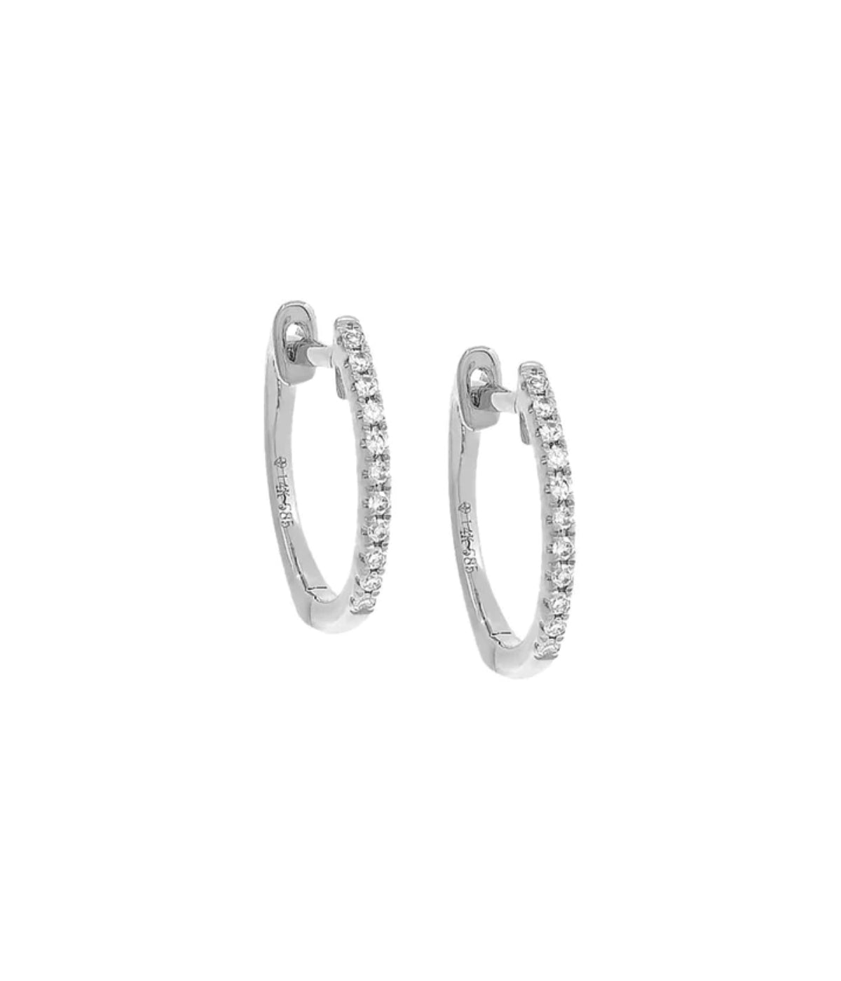  By Adina Eden Diamond Huggie Earring 14K White Gold - White Gold - Bonton