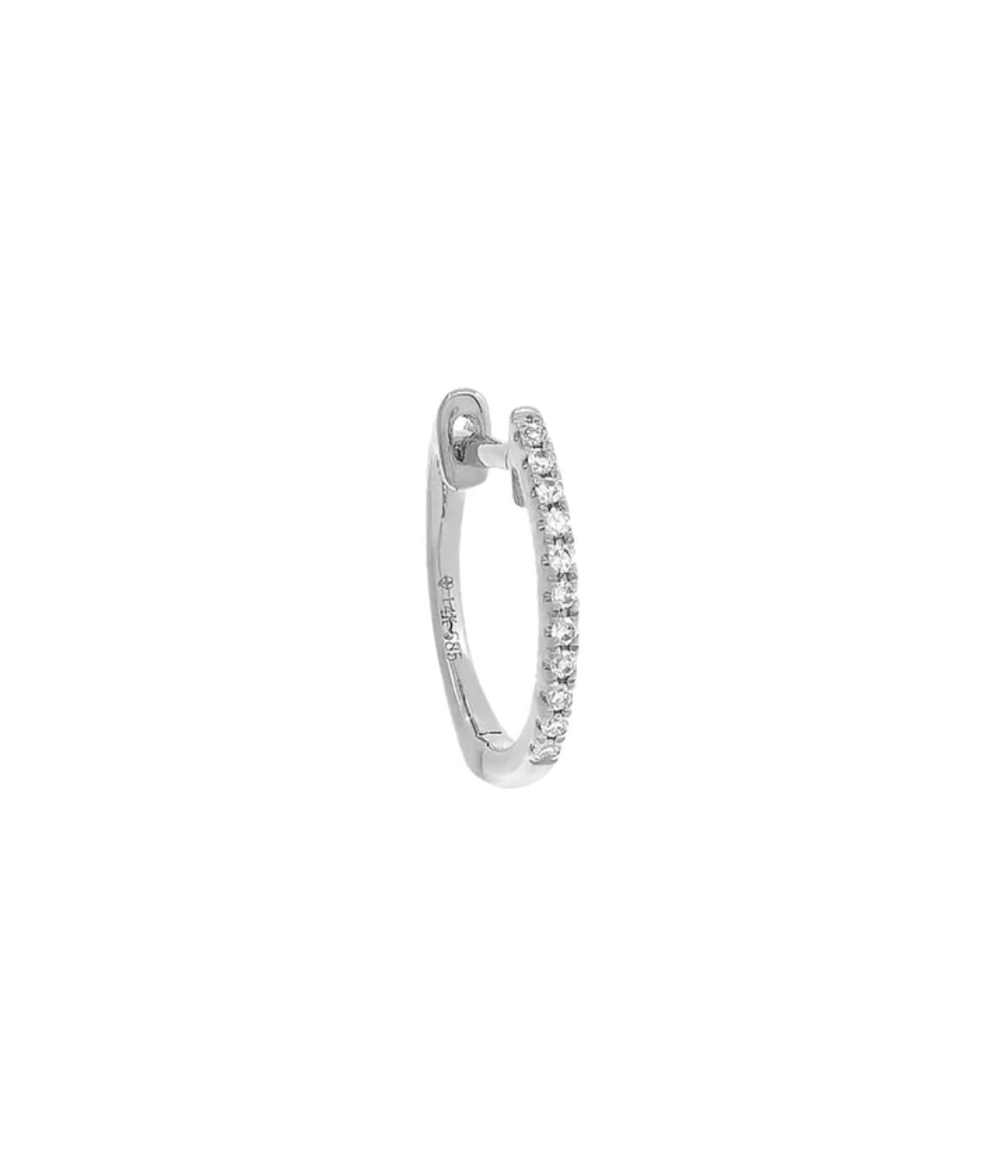  By Adina Eden Diamond Huggie Earring 14K White Gold - White Gold - Bonton