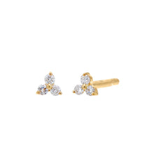 Diamond Trio Stud Earring 14K White Gold