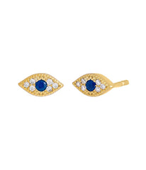 Pave Evil Eye Stud Earring Turquoise