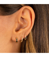 Thin Twisted Huggie Earring 14K Gold