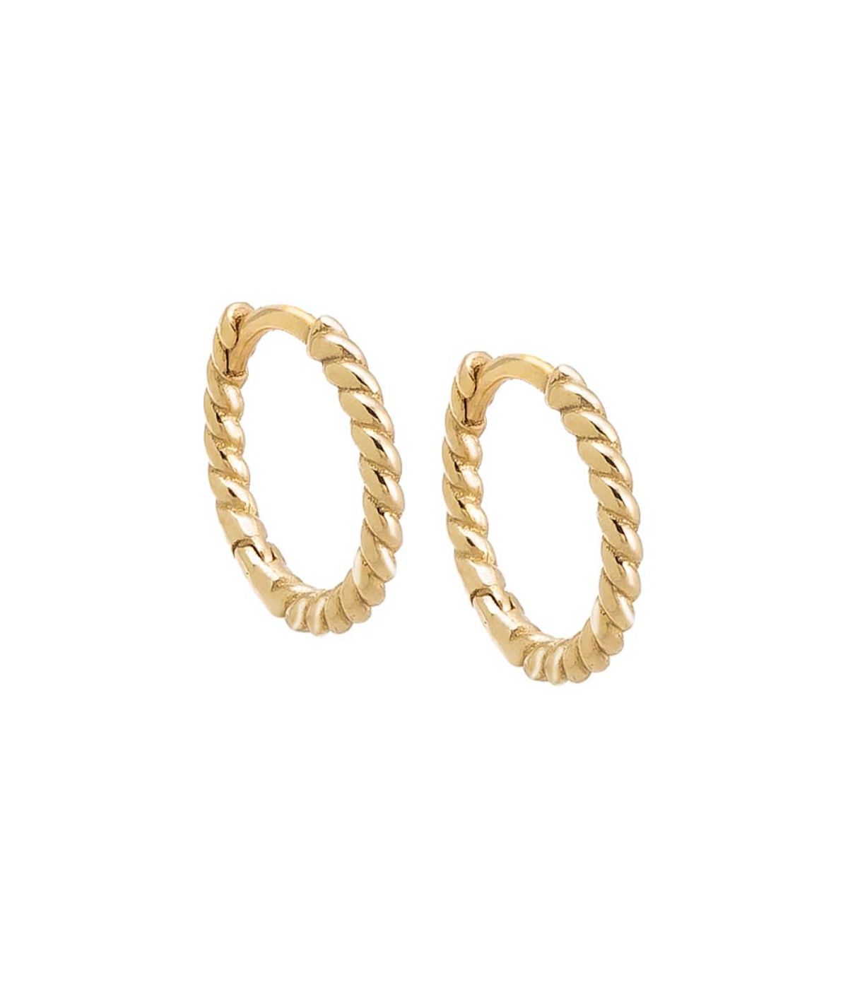  By Adina Eden Thin Twisted Huggie Earring 14K Gold - Gold - Bonton