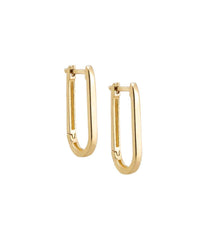 Solid Thin U-Shape Huggie Earring 14K Gold