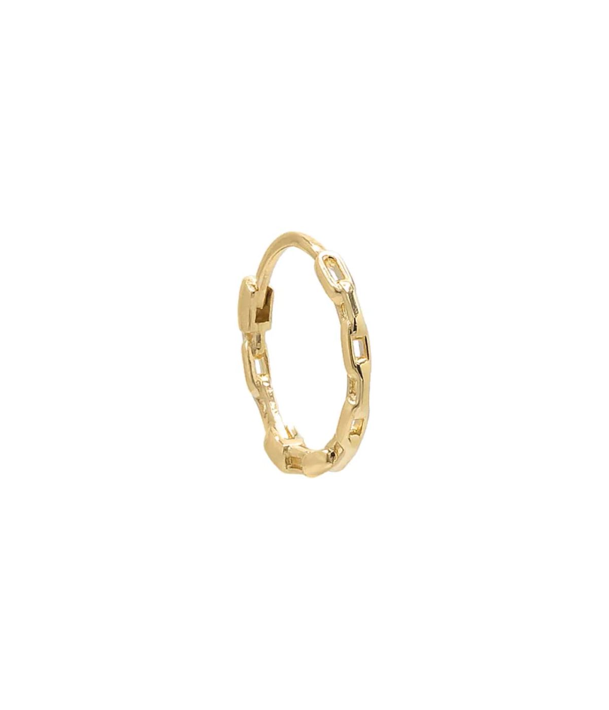 Solid Chain Link Huggie Earring 14K Gold