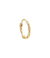 Solid Chain Link Huggie Earring 14K Gold