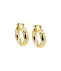 Gold Filled Classic Tube Hoop Earring Gold