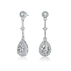 .925 Sterling Silver Cubic Zirconia Accent Chandelier Earrings