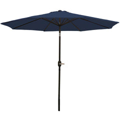 Aluminum Patio Table Umbrella with Push Button Tilt & Crank - 9' Green