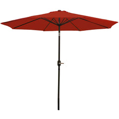 Aluminum Patio Table Umbrella with Push Button Tilt & Crank - 9' Green