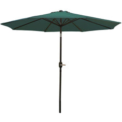 Aluminum Patio Table Umbrella with Push Button Tilt & Crank - 9' Turquoise