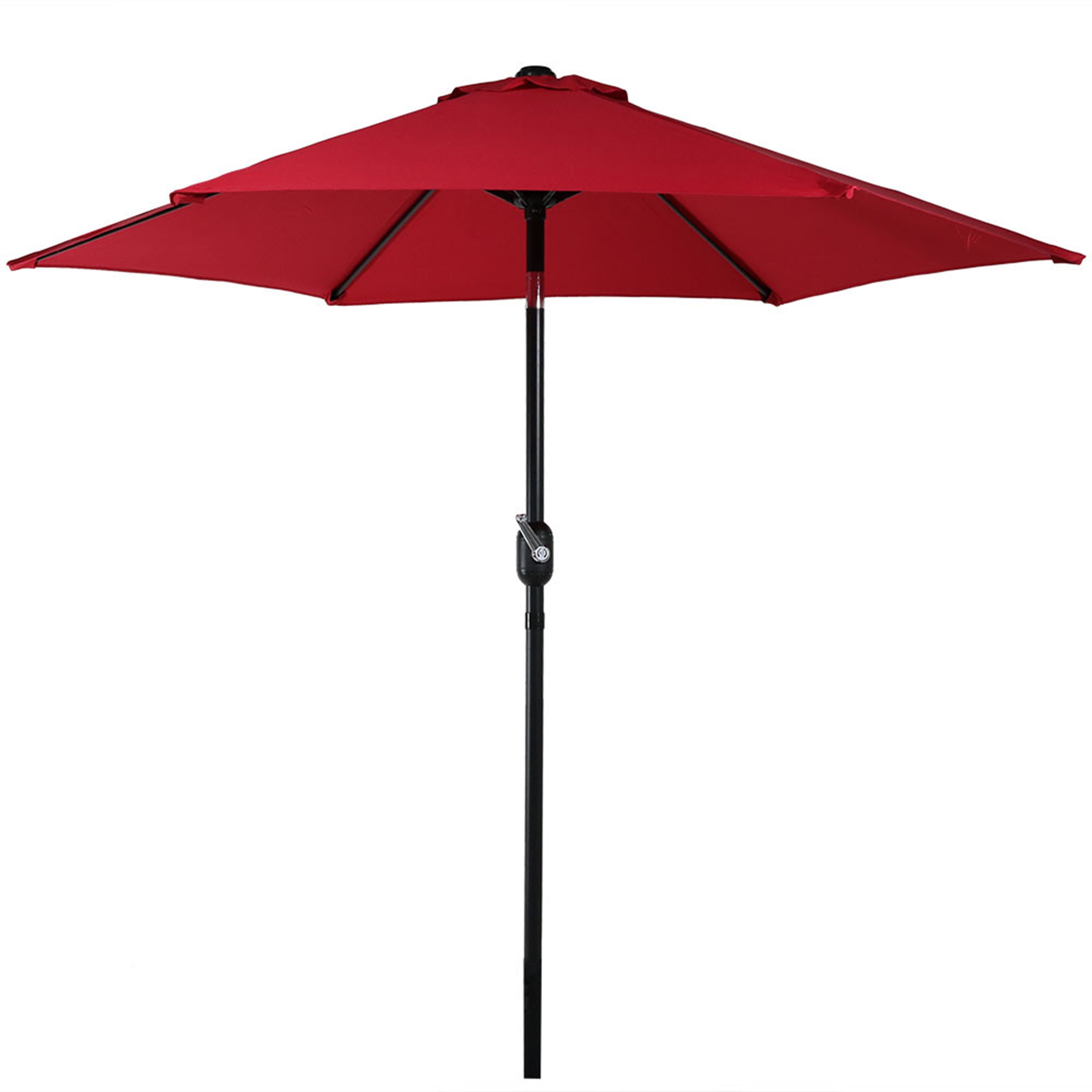  Sunnydaze Decor Aluminum Patio Umbrella with Tilt & Crank Shade Control - 7.5' Red - Red - Bonton