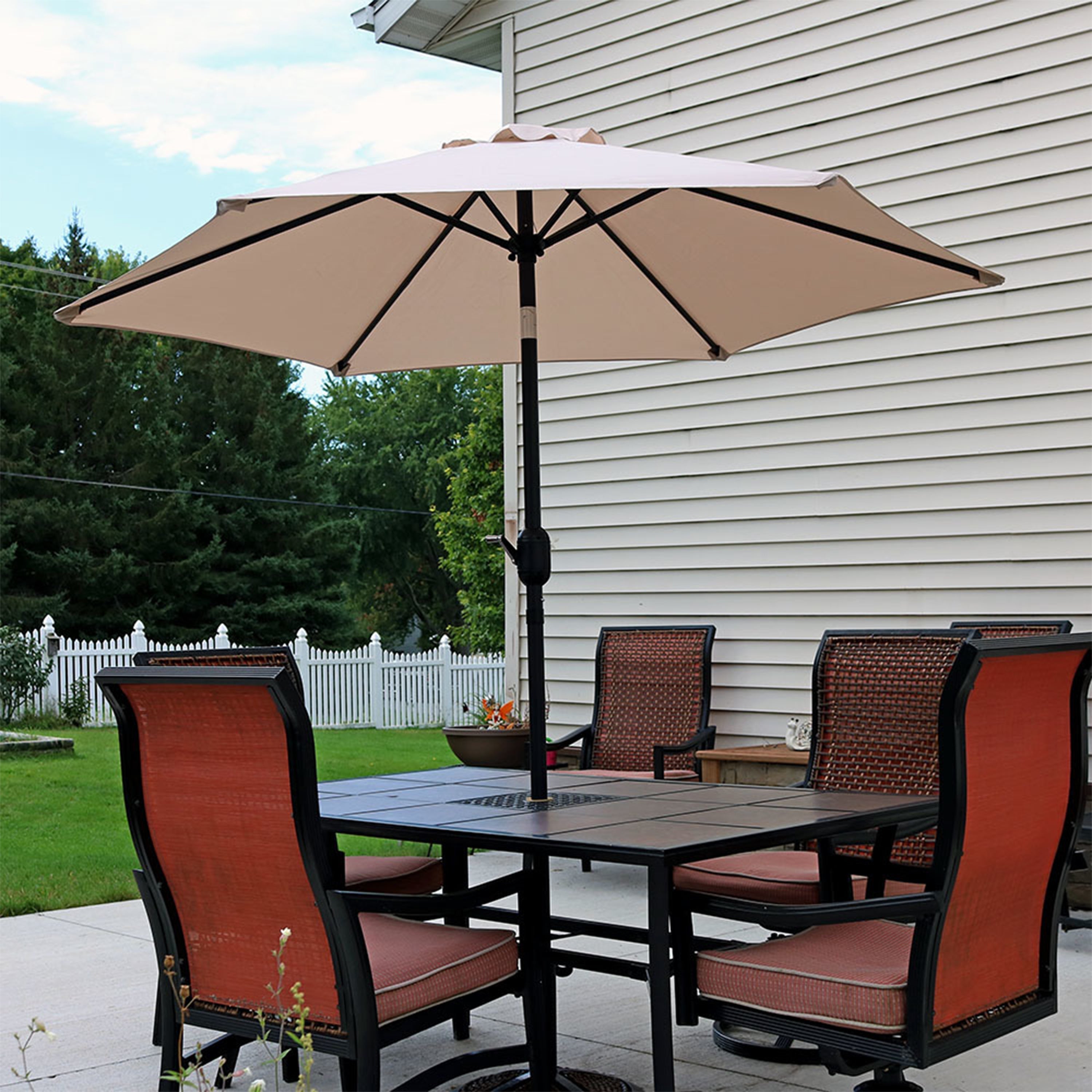  Sunnydaze Decor Aluminum Patio Umbrella with Tilt & Crank Shade Control - 7.5' Burnt Orange - Burnt Orange - Bonton