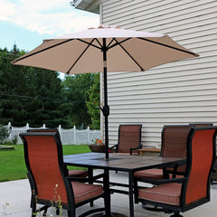 Aluminum Patio Umbrella with Tilt & Crank Shade Control - 7.5' Red