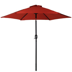 Aluminum Patio Umbrella with Tilt & Crank Shade Control - 7.5' Red