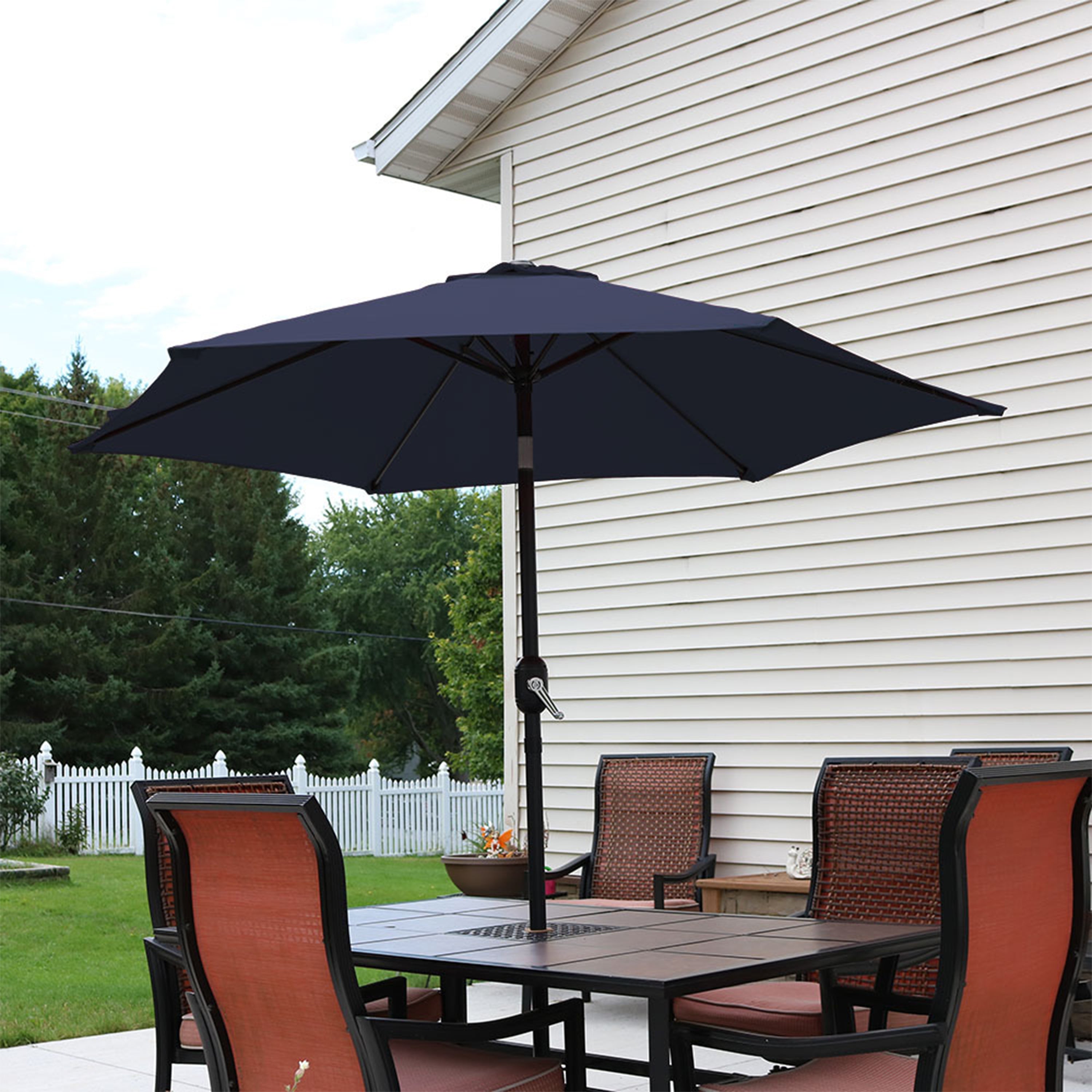  Sunnydaze Decor Aluminum Patio Umbrella with Tilt & Crank Shade Control - 7.5' Burnt Orange - Burnt Orange - Bonton