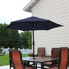 Aluminum Patio Umbrella with Tilt & Crank Shade Control - 7.5' Red