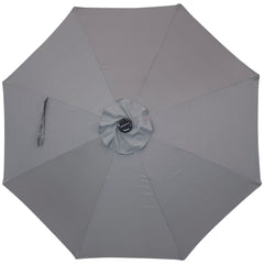 Solar Patio Umbrella with Canopy, LED Lights and Tilt and Crank - 9'