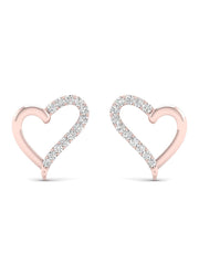 1/10ct TDW Diamond Heart Stud Earrings