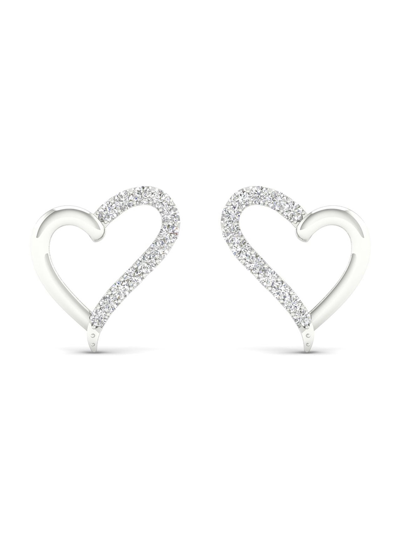  May & June 1/10ct TDW Diamond Heart Stud Earrings - Pink - Bonton