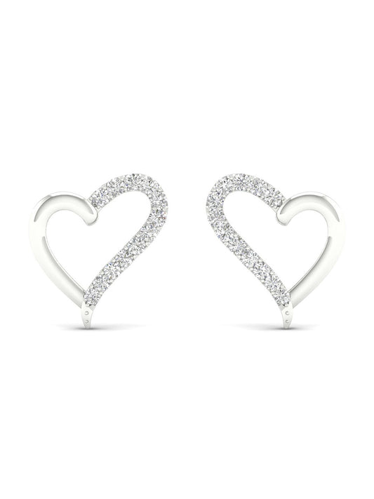 1/10ct TDW Diamond Heart Stud Earrings