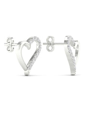 1/10ct TDW Diamond Heart Stud Earrings