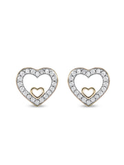 1/8ct TDW Diamond Heart Stud Earrings