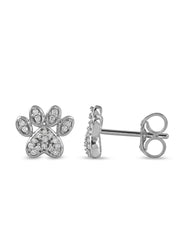 1/10ct TDW Diamond Dog Paw Stud Earrings