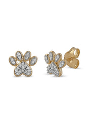 1/10ct TDW Diamond Dog Paw Stud Earrings