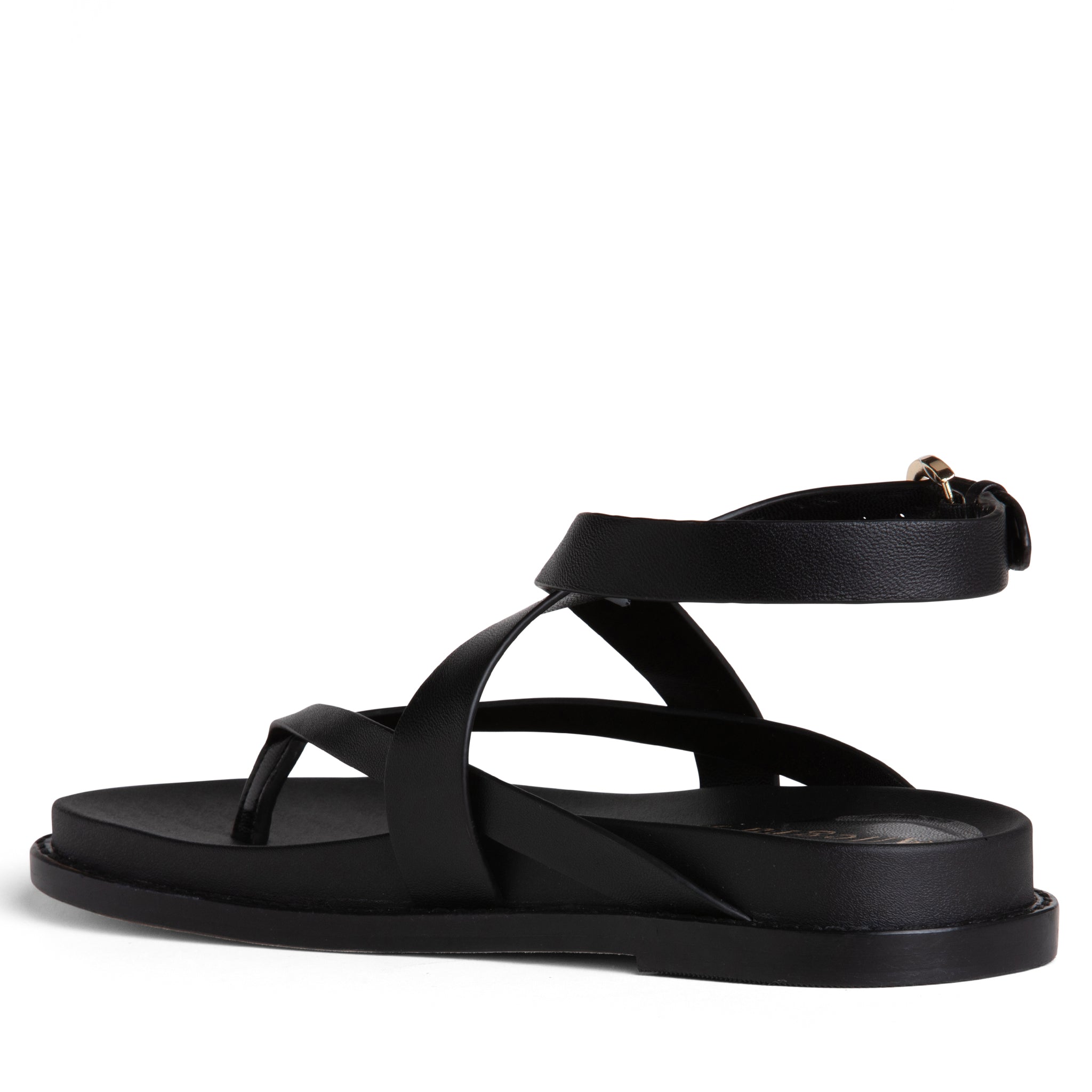  Allegra James Elise Flat Leather Sandal - 5.5 - Bonton