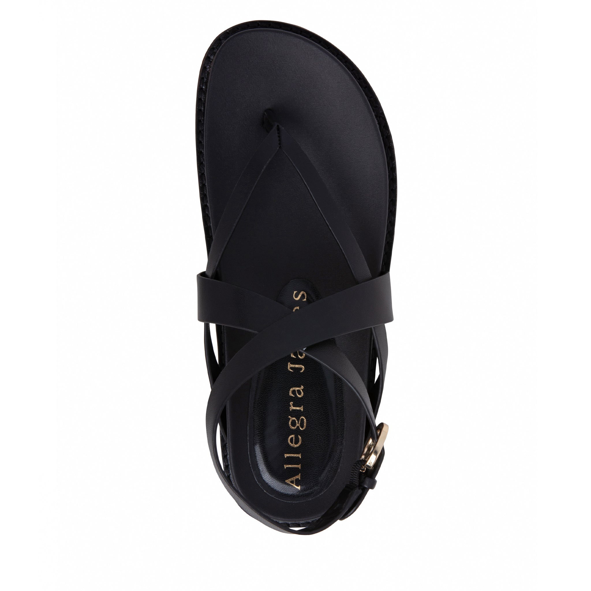  Allegra James Elise Flat Leather Sandal - 5.5 - Bonton