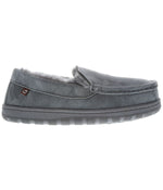 Men's suede Moc slipper with fur lining Charcoal