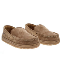 Men's suede Moc slipper with terry cloth lining Chestnut