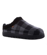 Men's clog slipper with fur lining Charcoal Plaid