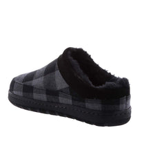 Men's clog slipper with fur lining Charcoal Plaid