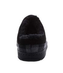 Men's clog slipper with fur lining Charcoal Plaid