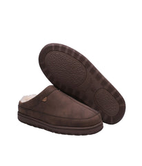 Men's clog slipper with fur lining Brown