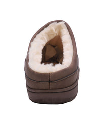 Men's clog slipper with fur lining Brown