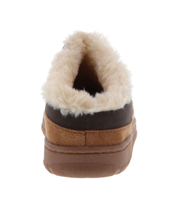 Men's clog slipper with fur lining Chestnut