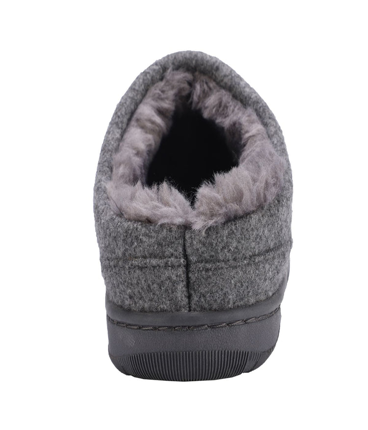 Men's clog slipper with fur lining Grey Wool