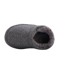 Men's clog slipper with fur lining Grey Wool