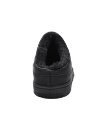 Men's clog slipper with fur lining Waxed Black