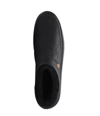 Men's clog slipper with fur lining Waxed Black