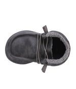 Men's waxed PU bootie with Premium faux curly wool lining Charcoal