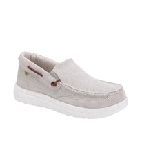 Men's canvas and suede comfort sneaker Beige