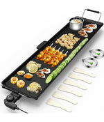 Electric Teppanyaki Table With Top Grill Griddle BBQ Barbecue Nonstick Camping Black