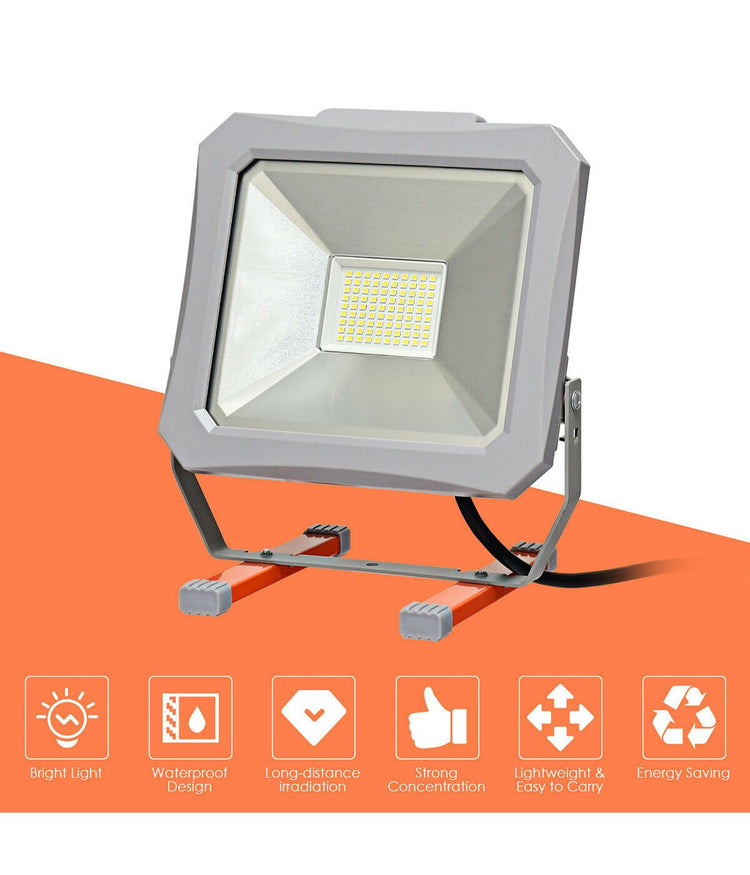 53W 6000LM LED Work Light For Camping Fishing Silver